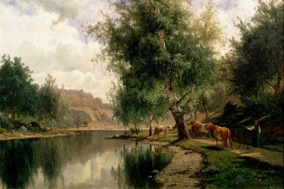 Zomerlandschap, 1877 door Edward Bergh